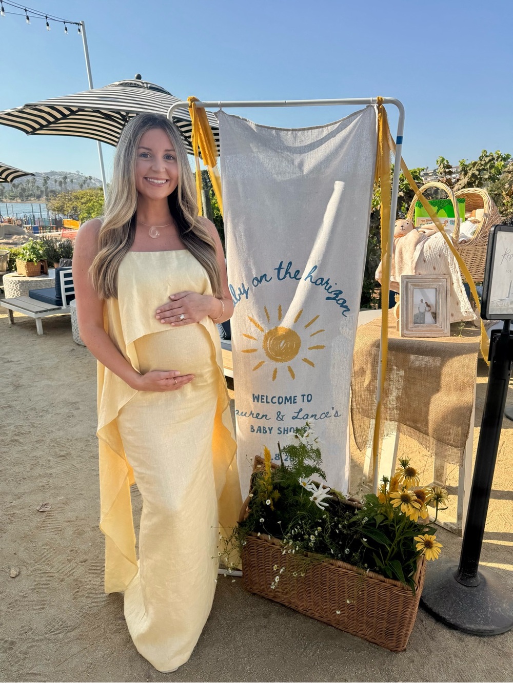 STAUD Butter Yellow Linen Maxi Dress
